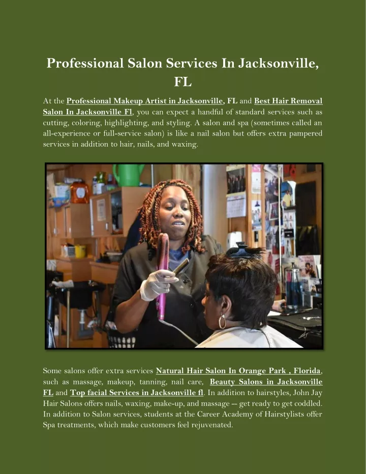 professional salon services in jacksonville fl