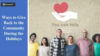 ways to give back to the community during