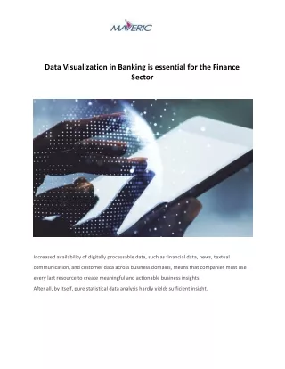 Data Visualization in Banking is essential for the Finance Sector