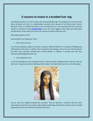 3 reasons to invest in a braided hair