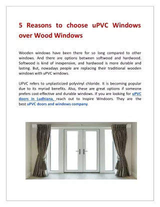 5 Reasons to choose uPVC Windows over Wood Windows article2