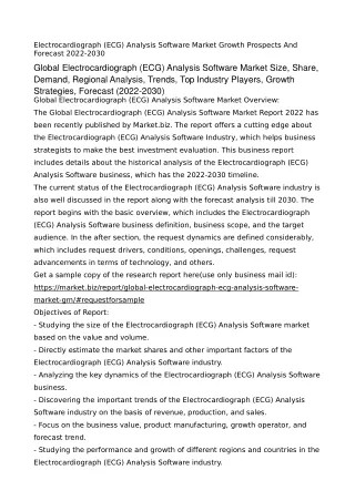 electrocardiograph ecg analysis software market