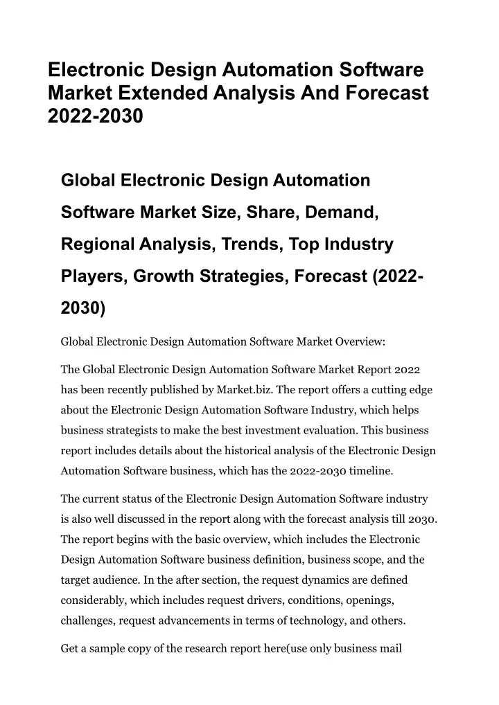 electronic design automation software market