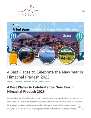 Best Places to Celebrate the New Year in Himachal Pradesh