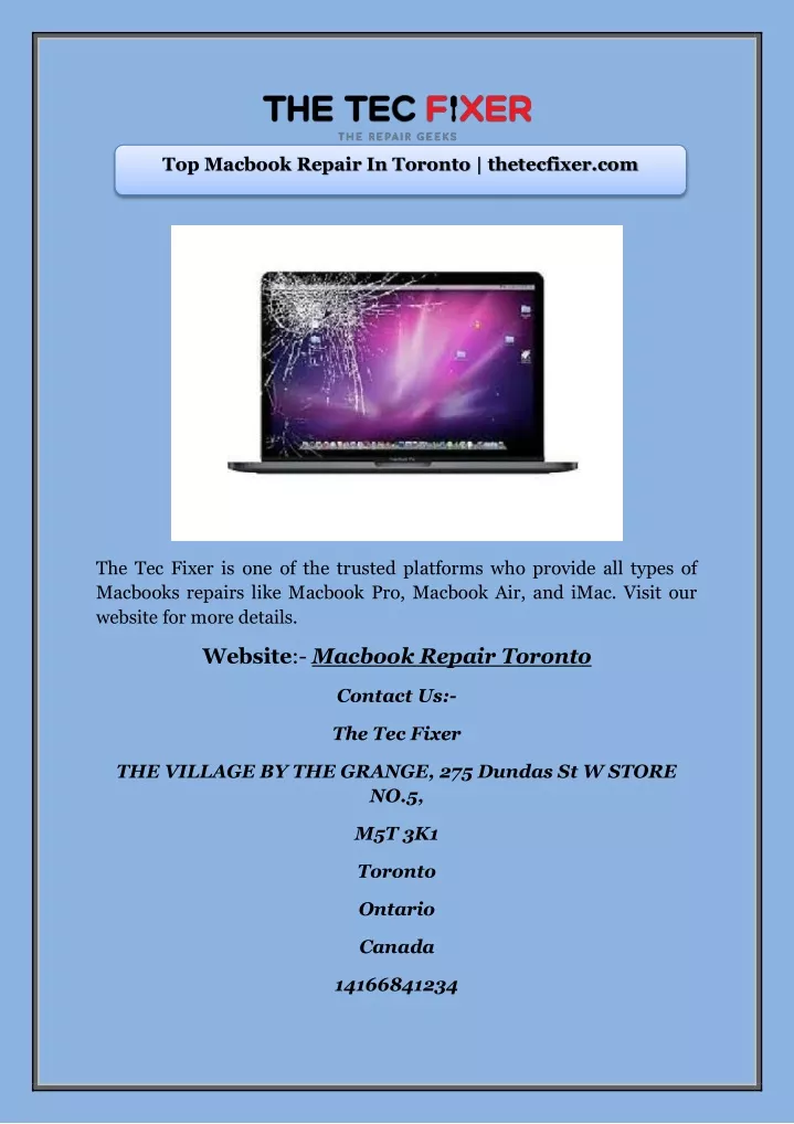 top macbook repair in toronto thetecfixer com