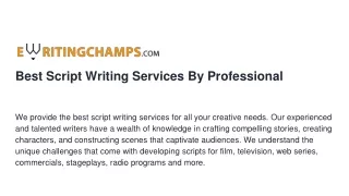 best script writing services by professional