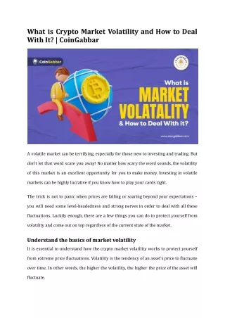What is Crypto Market Volatility and How Manage It? | CoinGa...