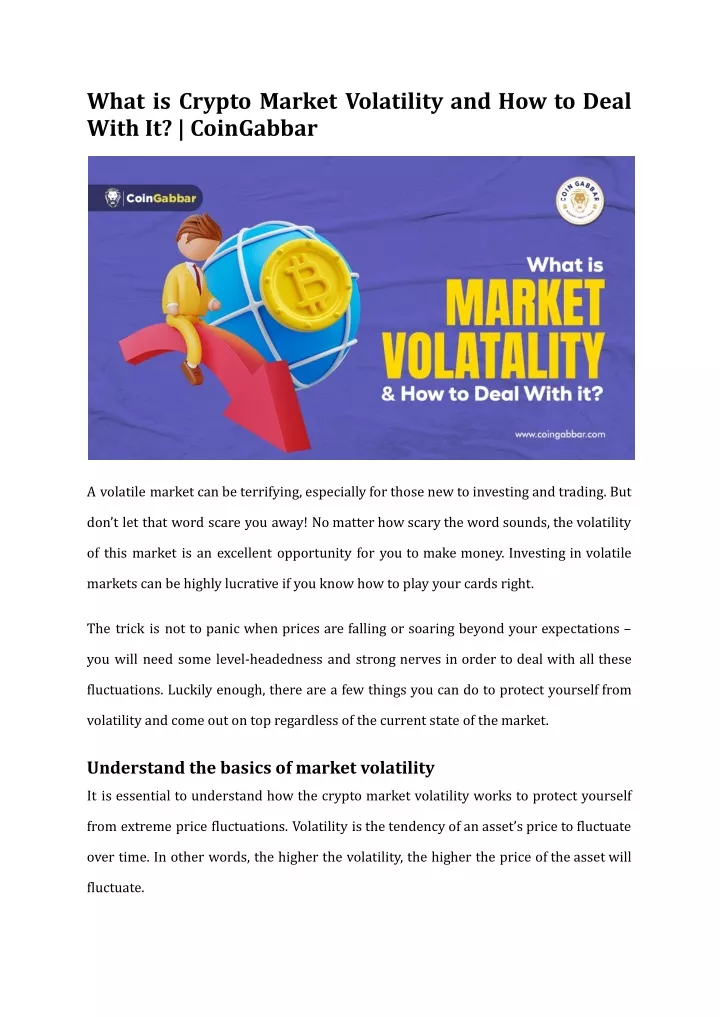 what is crypto market volatility and how to deal