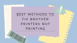 best methods to fix brother printers not printing