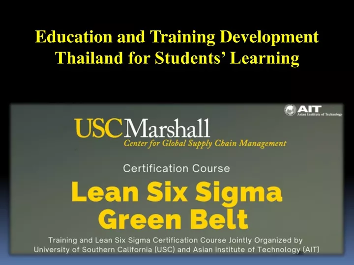 education and training development thailand