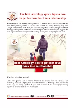 The best Astrology quick tips to how to get lost love back in a relationship