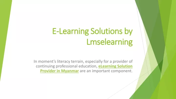 PPT - E-Learning Solutions by Lmselearning PowerPoint Presentation ...