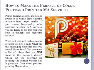 How to Make the Perfect of Color Postcard Printing MA Services