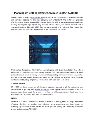 planning on getting hosting services contact