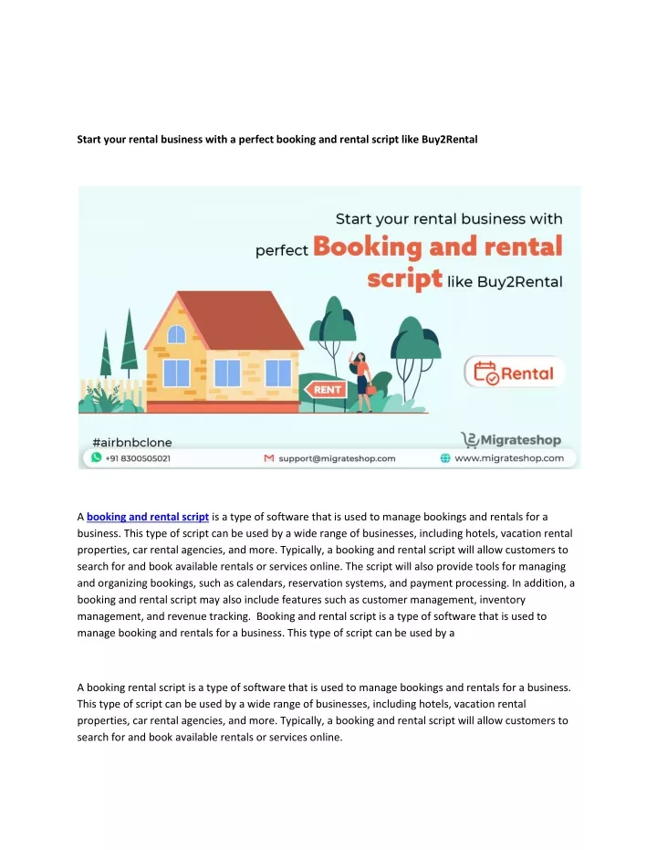 start your rental business with a perfect booking