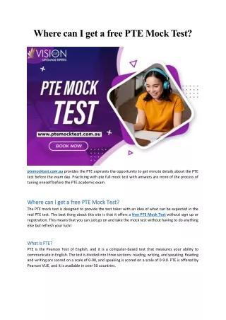 Where can I get a free PTE Mock Test?