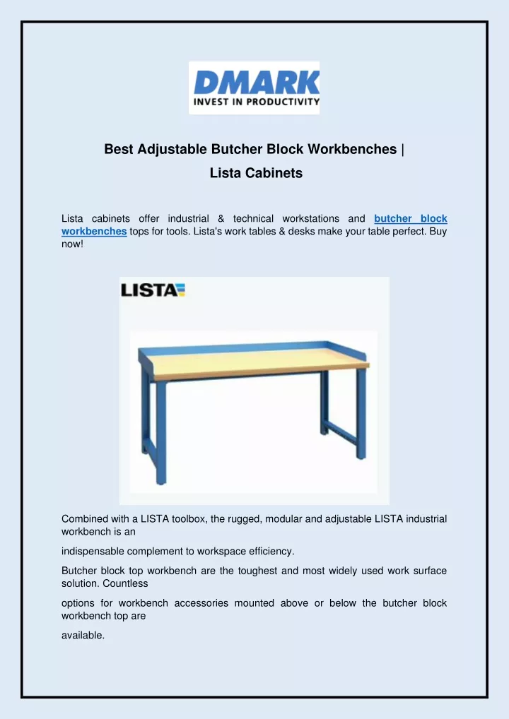 best adjustable butcher block workbenches