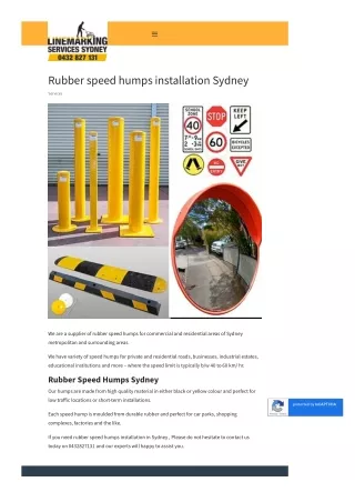 Rubber Speed Humps Installation Services Sydney | Rubber Speed Humps Installatio