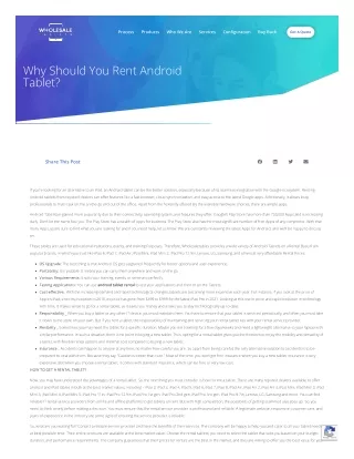 Why Should You Rent Android Tablet?