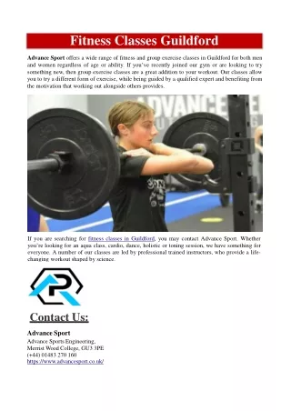 fitness classes guildford