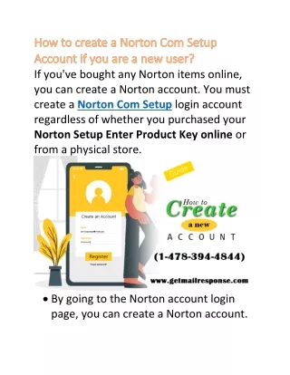 How to create a Norton Com Setup Account if you are a new user ?