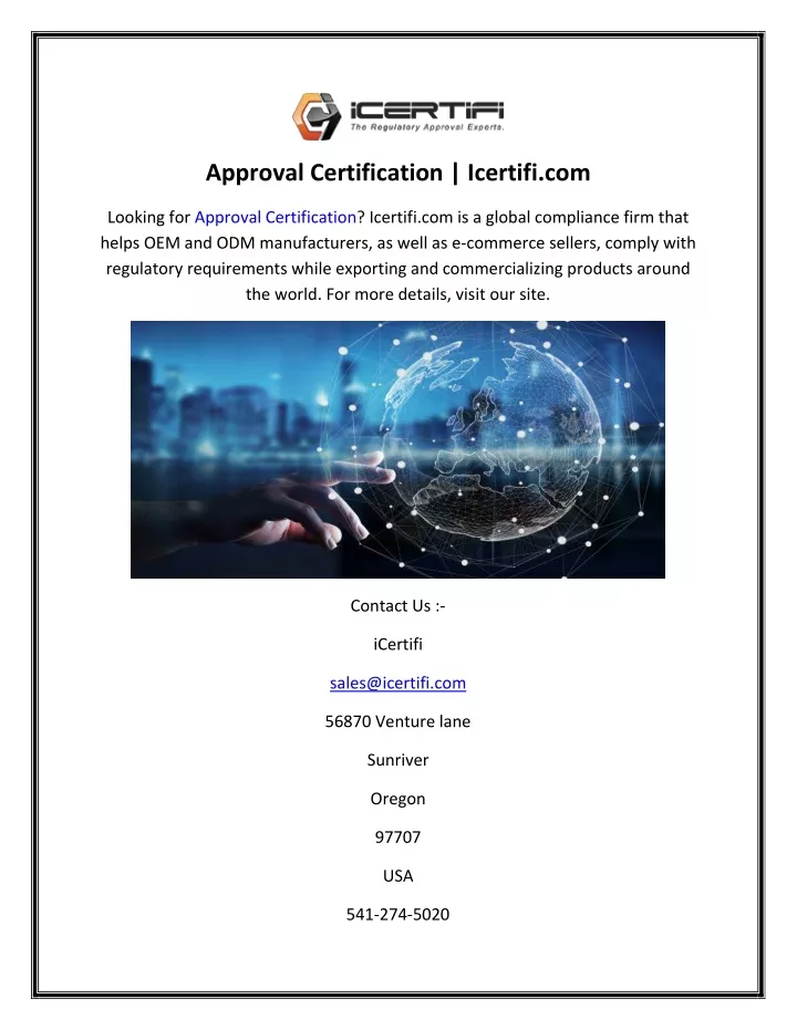 approval certification icertifi com