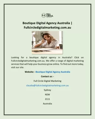Boutique Digital Agency Australia | Fullcircledigitalmarketing.com.au