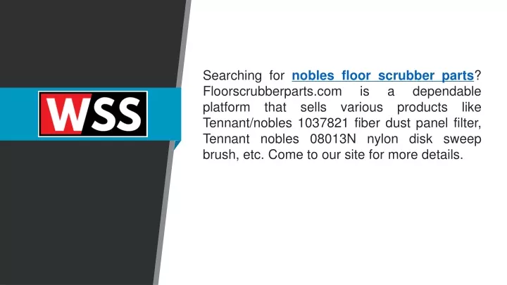 searching for nobles floor scrubber parts