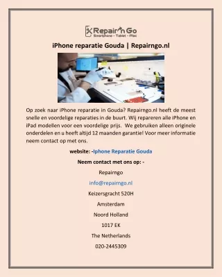 iPhone reparatie Gouda  | Repairngo.nl