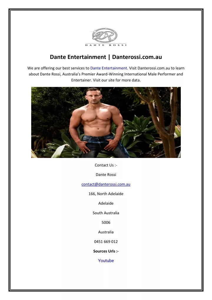 dante entertainment danterossi com au