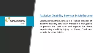 Assistive Disability Services in Melbourne  Sparrowcareaustralia.com.au