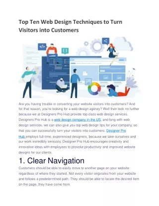 Top Ten Web Design Techniques to Turn Visitors into Customers (1) (1)