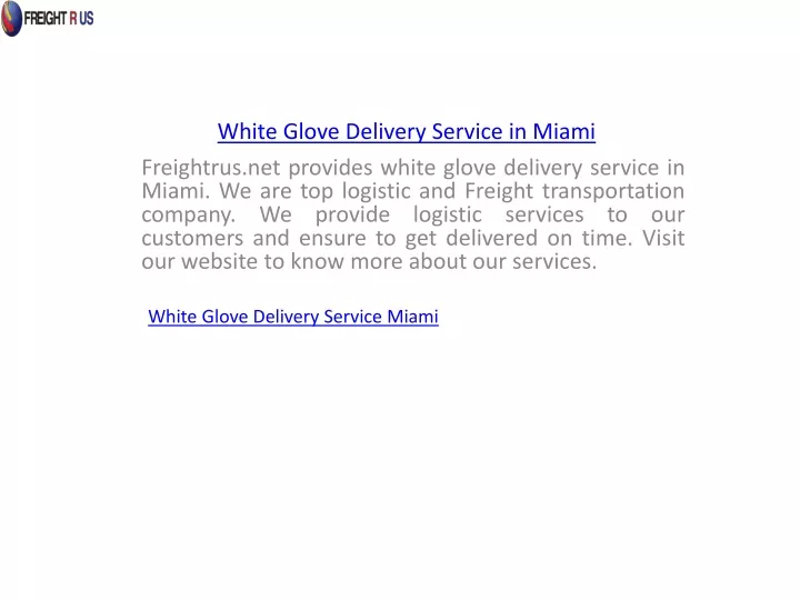 white glove delivery service in miami