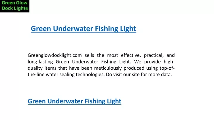 green underwater fishing light