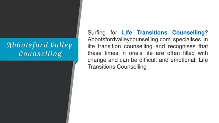 surfing for life transitions counselling