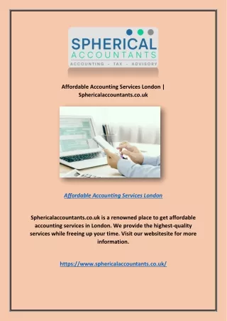 Affordable Accounting Services London | Sphericalaccountants.co.uk