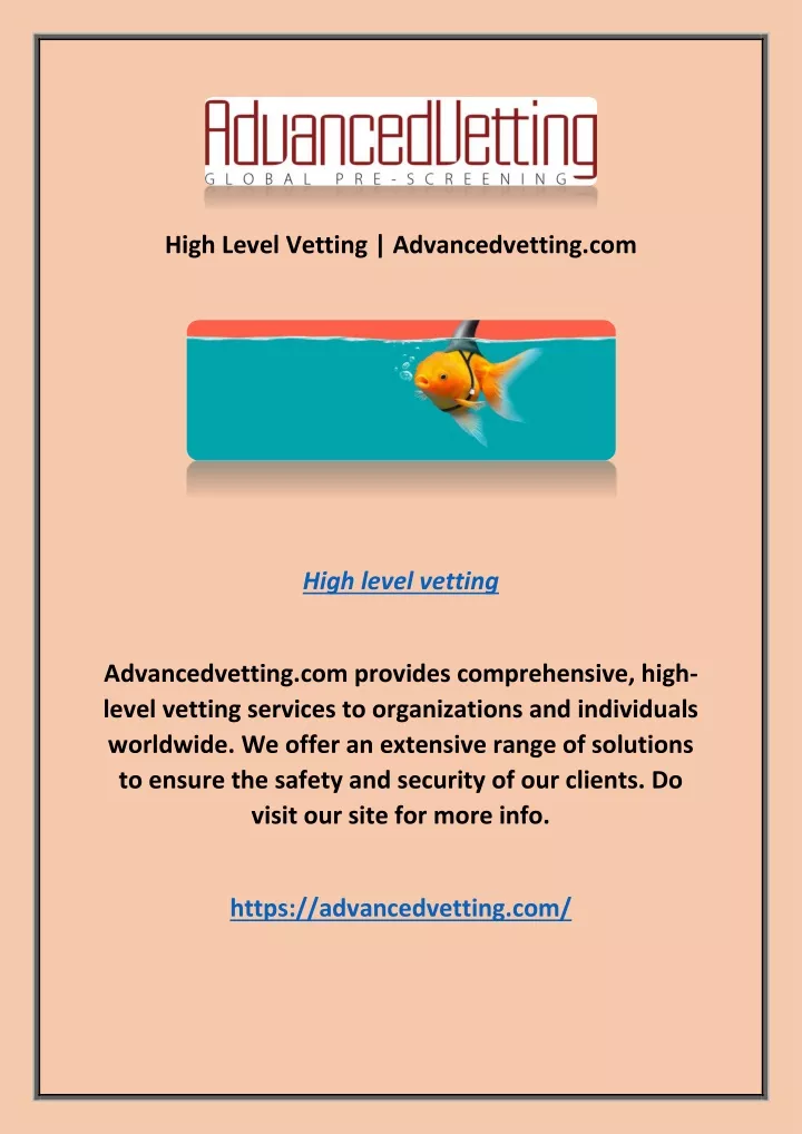 high level vetting advancedvetting com