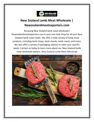 New Zealand Lamb Meat Wholesale  Newzealandmeatexporters.com