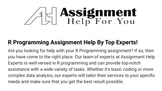 r programming assignment help by top experts