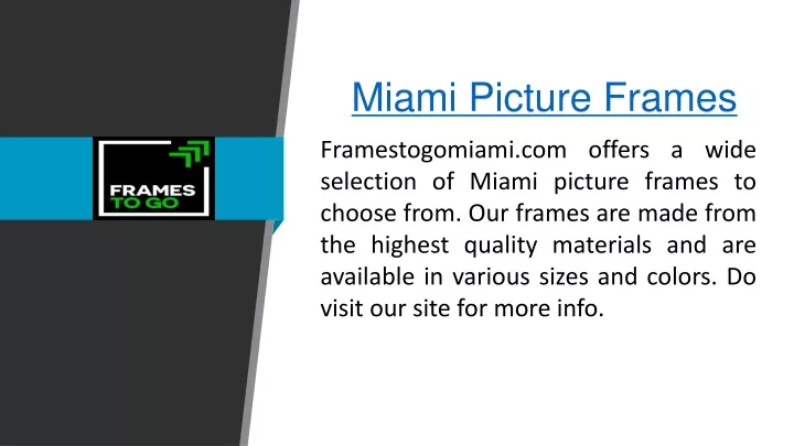 miami picture frames