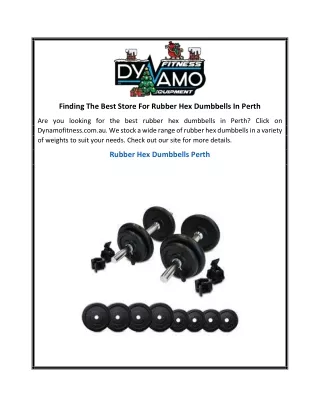 finding the best store for rubber hex dumbbells