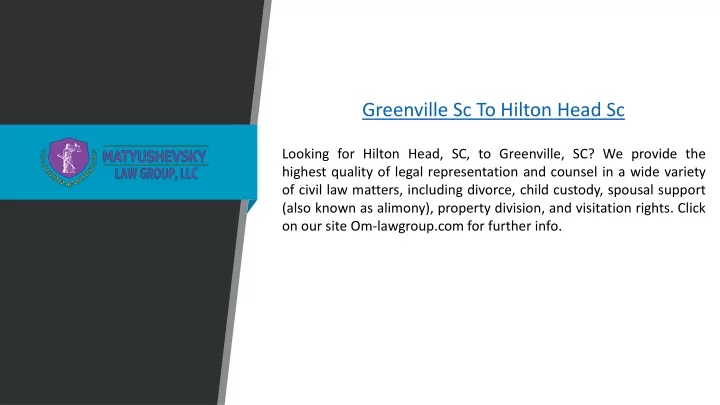 greenville sc to hilton head sc