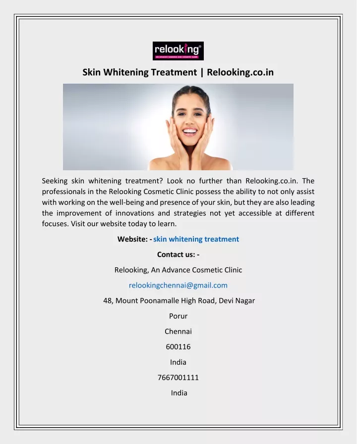 skin whitening treatment relooking co in