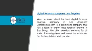 Digital Forensic Company Los Angeles  Bldforensics.com