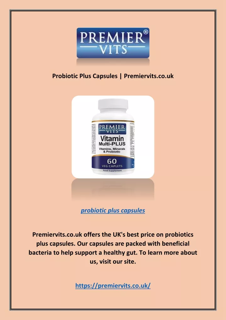 probiotic plus capsules premiervits co uk