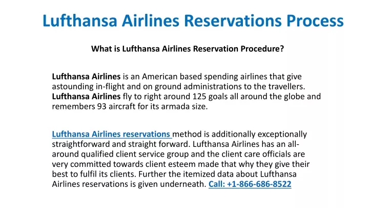 lufthansa airlines reservations process