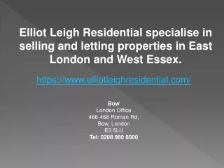 Elliot Leigh PPT - Bow, East London
