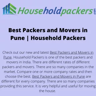 Best Packers and Movers in Pune  Household Packers (1)