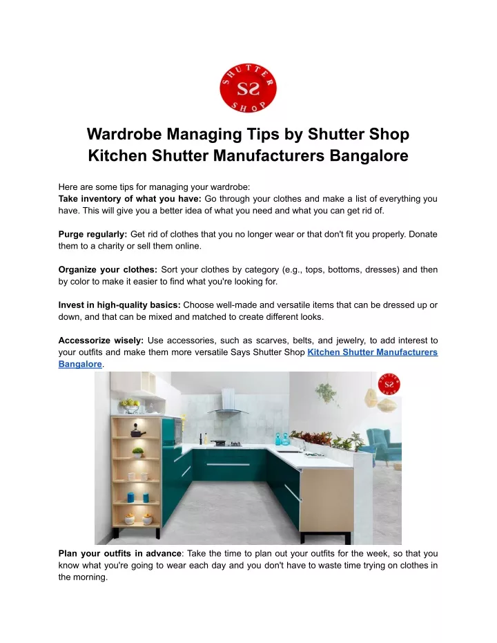 wardrobe managing tips by shutter shop kitchen