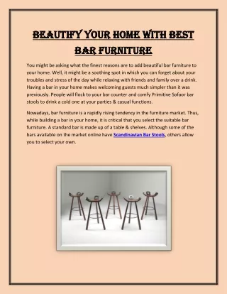 Beautify Your Home With Best Bar Furniture